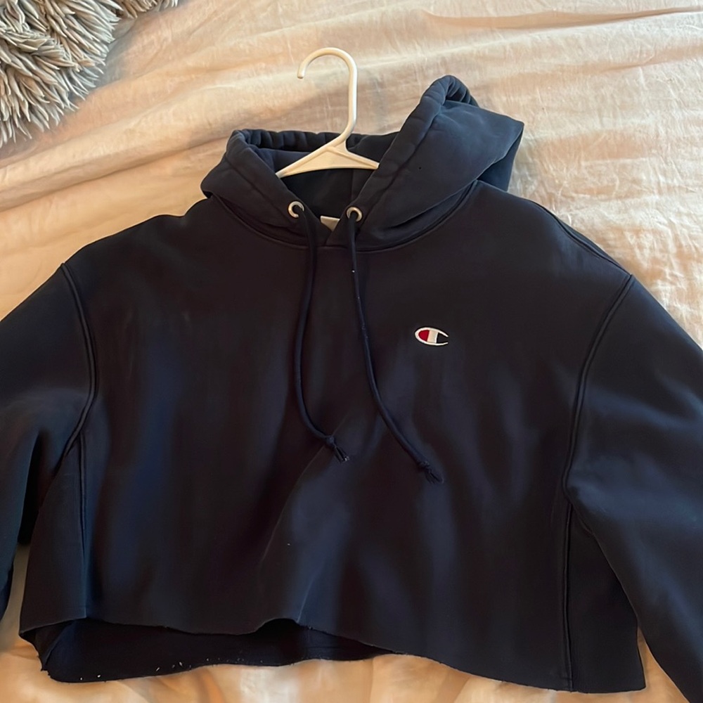 Cropped champion hoodie!!